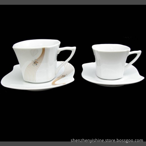 S Shape 12PCS 220CC Cup&Saucer, 90CC Cup&Saucer